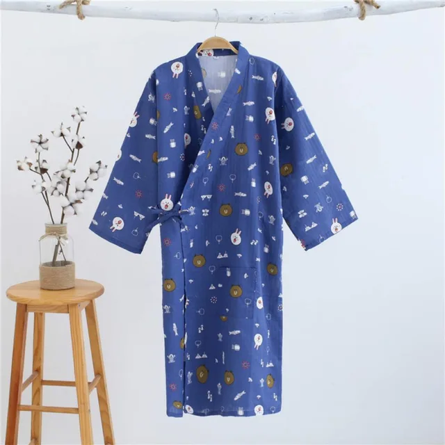 Cotton Bath Robes Women Dressing Gown Home Bathrobe Spa Yukata Party