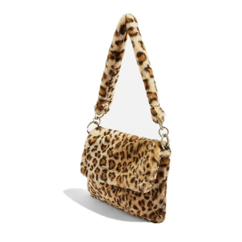 Saco de pele animal impressão leopardo saco