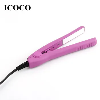 

NewMini Travel Ceramic Hair Curl Straightener Flat Iron Perm Splint Perm Splint Perfect Touch-ups Shorter Layers Bangs 110V-220V