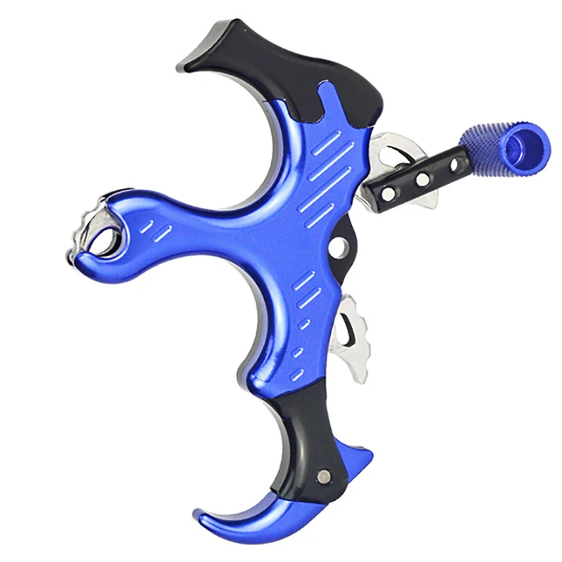 

3 Fingers Compound Bow Release Aids Aluminum Alloy Adjustable Sensitivity Handle Grip Hunting Shooting Cocking Device