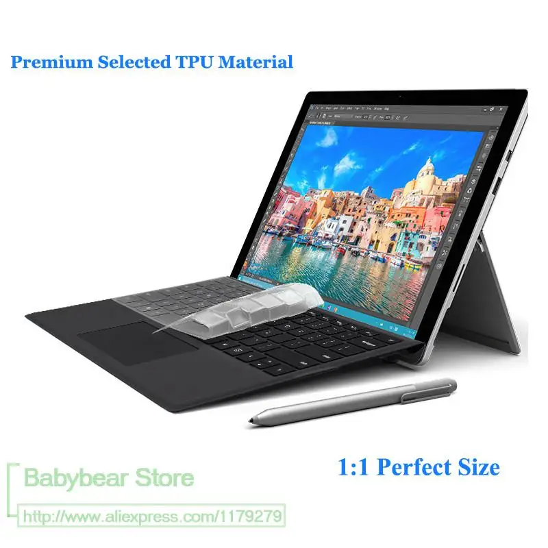 

Transparent Clear Ultra Thin 0.15mm Silicone Keyboard Cover For Microsoft Surface Pro 4 5 6 12.3'' Waterproof Cover