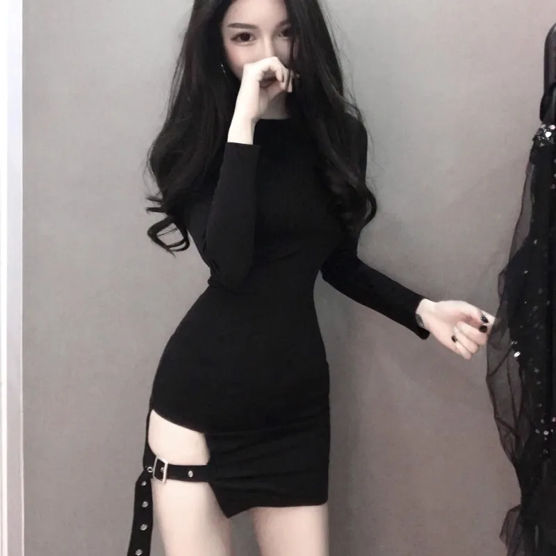 

2019 new Womens Dress Vestido long Sleeve Slim Bodycon Dress Tunic Crew Neck Casual Pencil Dress Arrival