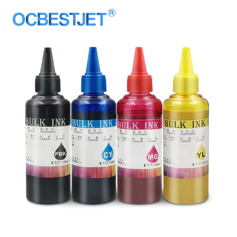 

OCBESTJET 100ML 4 Color Sublimation Ink For Epson Stylus T10 T20 T40W TX550W B40W NX420 NX125 630 C65 C90 R250 Heat Transfer Ink