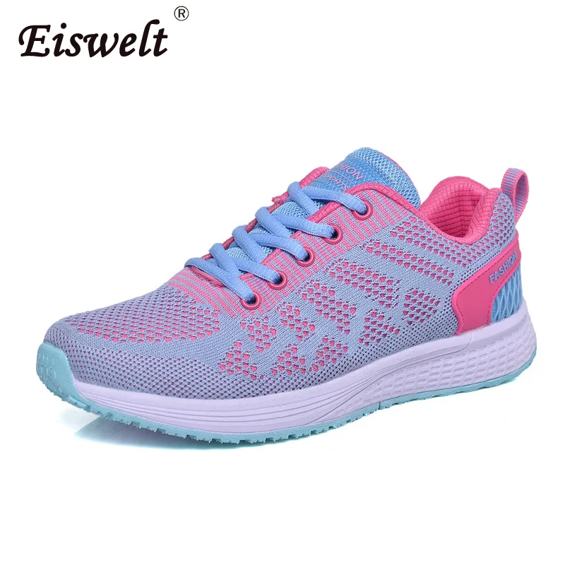 

EISWELT 2018 Feminino New Air Mesh Light Sneake Women Big Size Outdoor Summer Breathable Comfortable Flat Shoes Ladies Gym Shoes