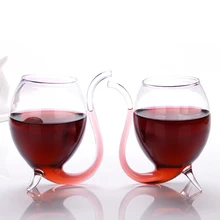 Aihogard 300ml 1PC Creative Vampire Devil Red Wine Glass Transparent Cup Mug With Built in Drinking Tube Straw Wholesale