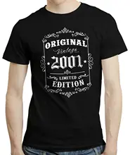 2019 engraçado 18th aniversário, nascido em 2001 estilo retro vintage edição limitada camiseta camiseta topo unisex