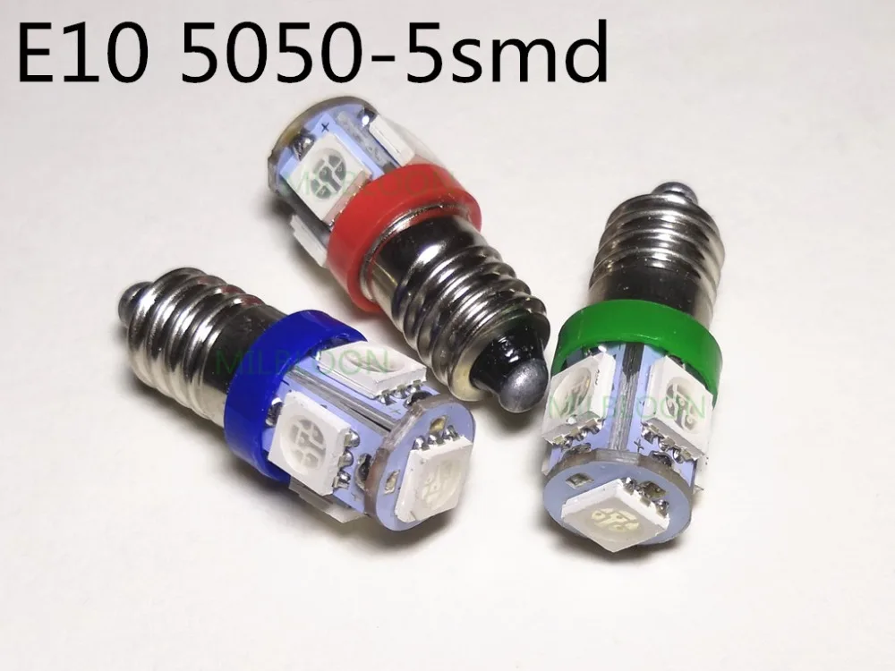 

5PCS 24v E10 Instrument bulb 4.5v display width bulb reading light E10 12V License Plate 3V E10 warning bulb DC6V Signal light