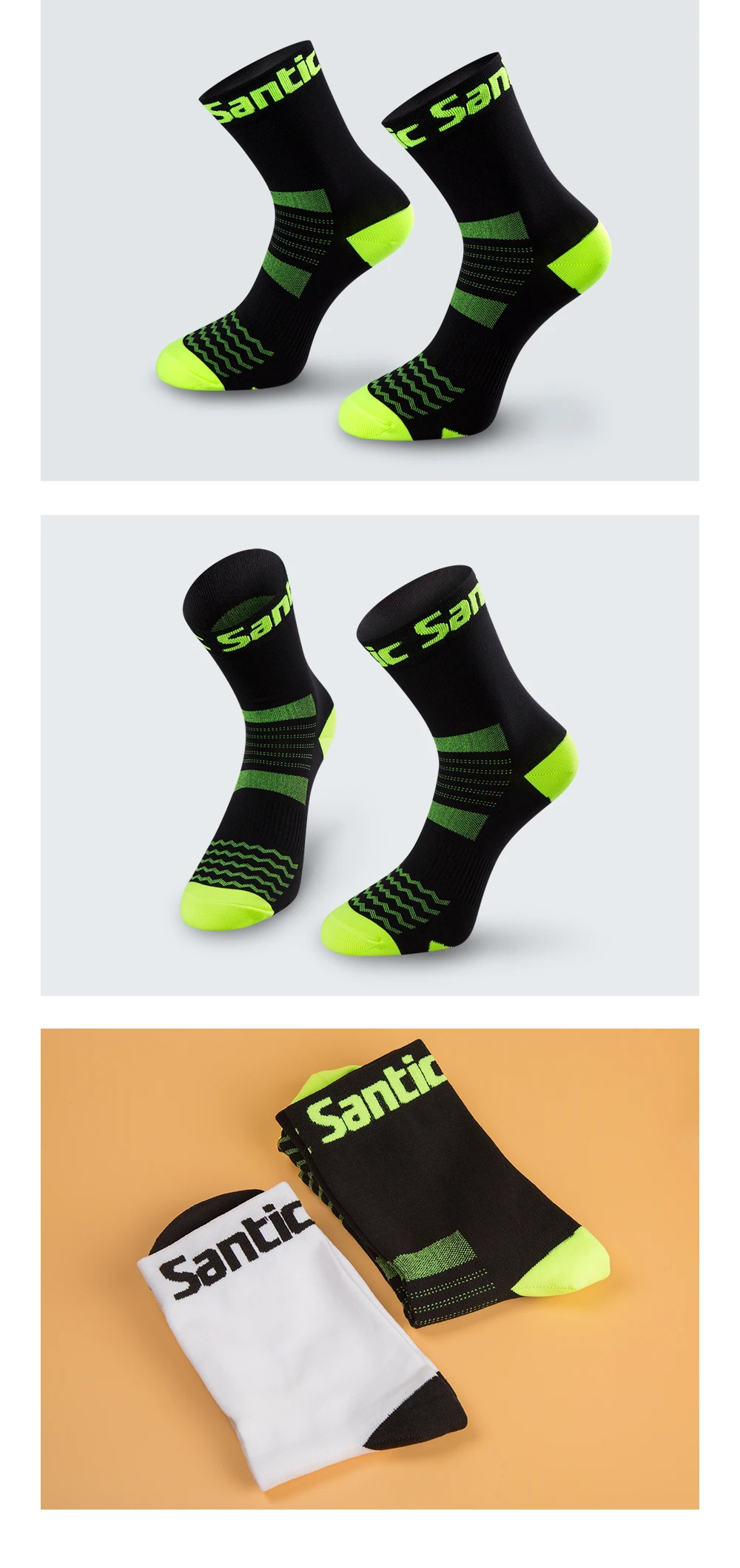 Santic, мужские и женские Супер велосипедные носки, высокая эластичность, дышащие спортивные носки, для бега, марафона, футбола, велосипеда, велосипедные носки, KW6503