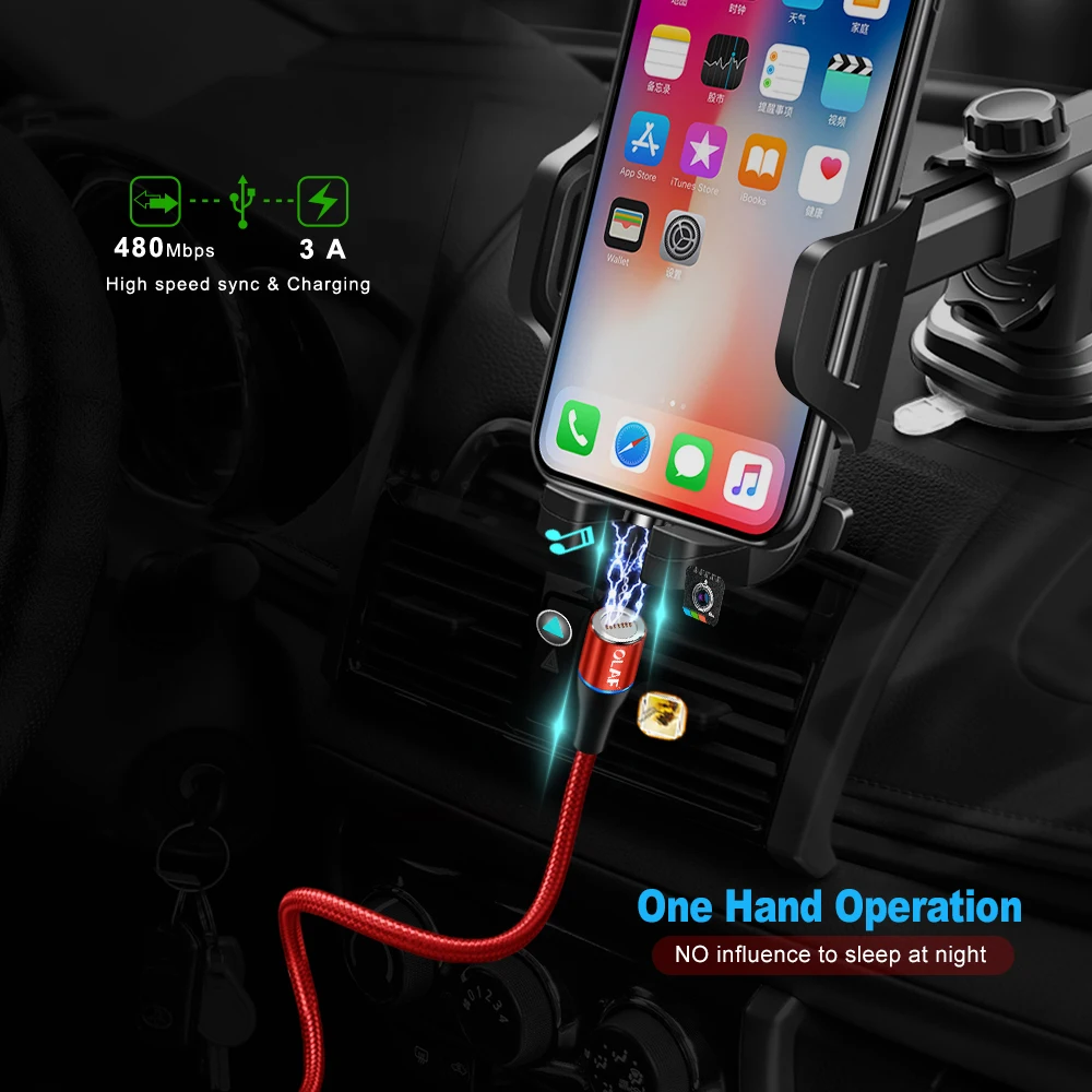 أولاف 1 m/2 m كابل USB مغناطيسي الهاتف المحمول الكابلات جولة سريع شحن ل فون USB نوع C مايكرو الروبوت USB المغناطيس كابل حبال
