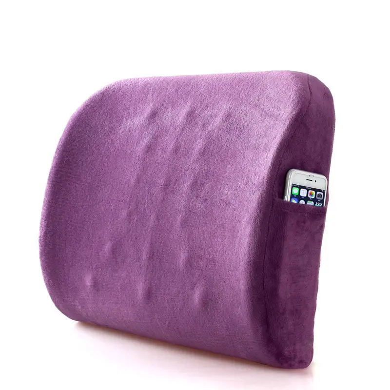 Эргономичное офисное автомобильное кресло, поясничная поддержка, мягкая ортопедическая Ортопедическая подушка для шейного отдела позвоночника, подушка для сидения, подушки для сиденья - Цвет: dark purple