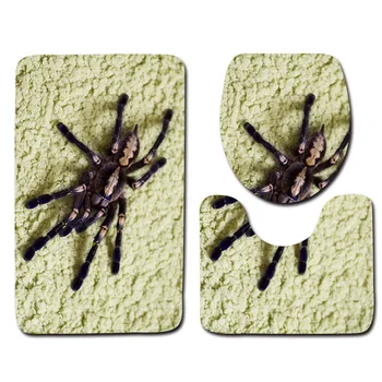 

Spider Pattern Bathroom Absorbent Floor Mats Toilet Lids and Foot Mats Toilet Mat Non-slip Bath Carpet 3 Piece Bathroom Mat Sets