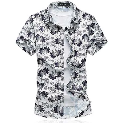 LONMMY плюс Размер 7XL мужские s платья рубашки мерсеризованный хлопок camisa рубашка мужская, с коротким рукавом модная мужская рубашка лето - Цвет: 3702