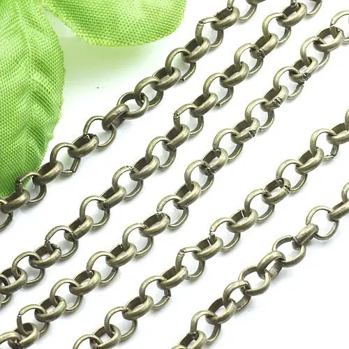 

Free shipping!!!100m/lot Copper material 3.2mm Bronze tone rolo chain findings