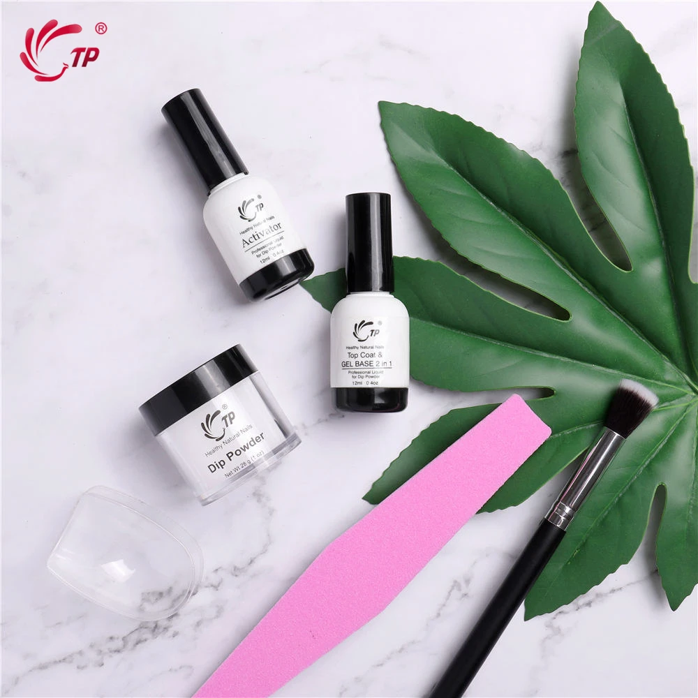 

TP 6 in 1 Nails Dip powder Starter kit Glitter Powder Gradient French Chrome Pigment Natural Fast Dry No Lamp Cure dust Manicure
