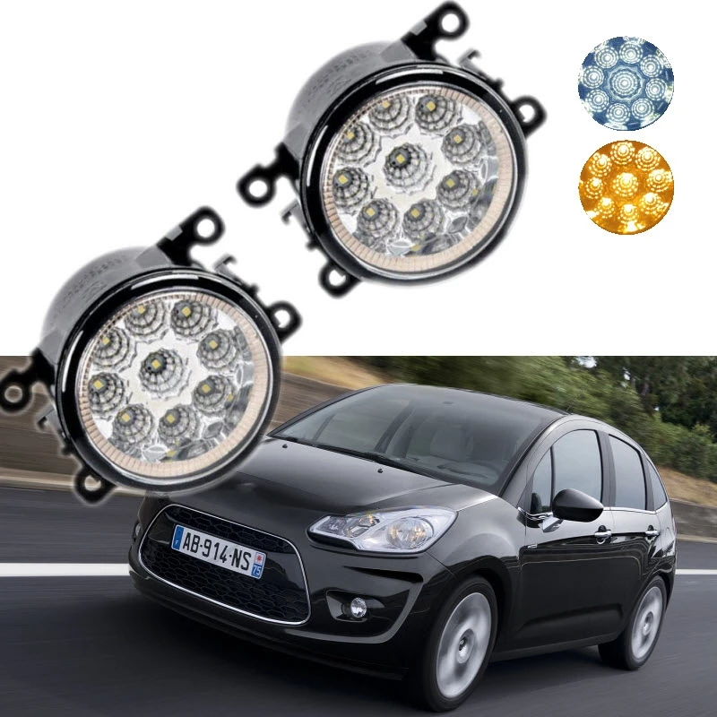 For Citroen C3 / C3 Picasso 2009 2016 9 Pieces Leds Chips LED Fog Light Lamp H11 H8 12V 55W