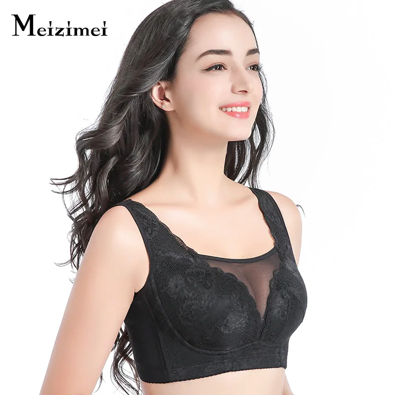 Meizimei full cup minimizer bra plus size cotton bra crop top women underwear floral lace brassiere femme sexy lingerie X8839 Meizimei full cup minimizer bra plus size cotton bra crop top women underwear floral lace brassiere femme sexy lingerie X8839