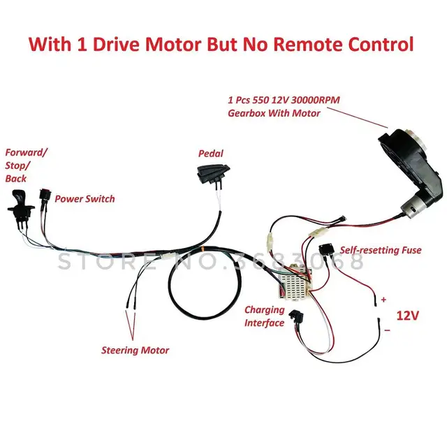 Children Electric Car DIY Modified Wires and Switch Kit,with 2.4G