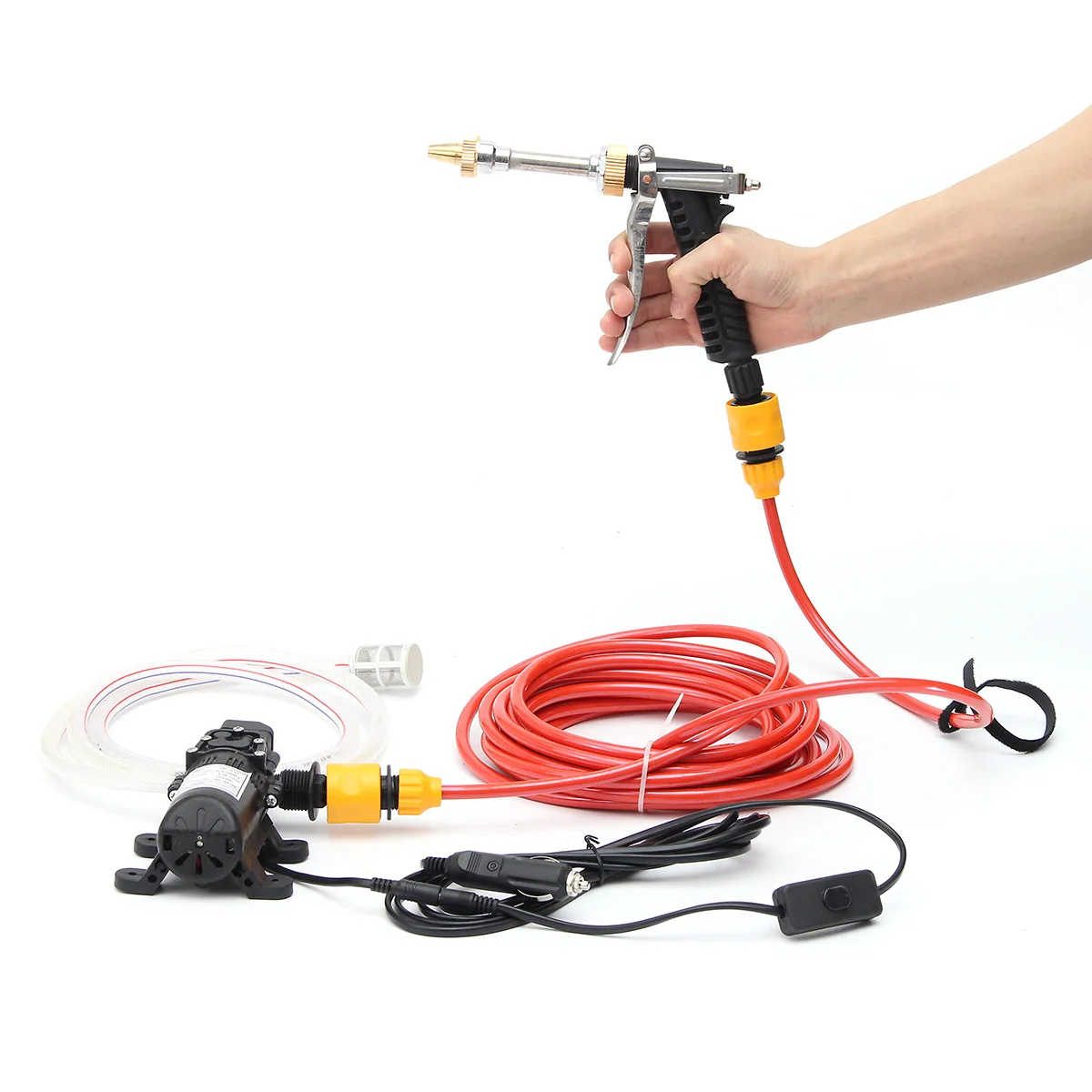 

Electric Car Wash Pump 12V 60W Water Cleaner Washer Pressure Sprayer Tool Kit Garden Lawn Hose Watering Tool Sprayer Car Cleanin