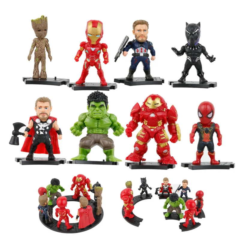 8 шт. Мстители Marvel Endgame танос Человек-паук Халк Железный человек Капитан Америка