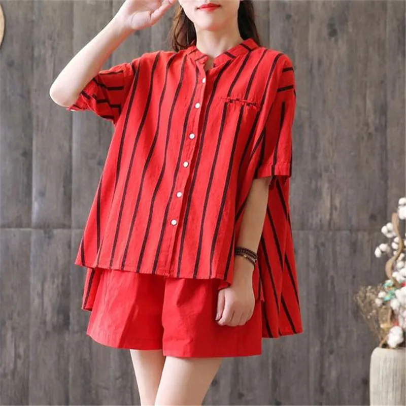 BUYKUD 2018 Summer Striped High low Hem Casual Loose