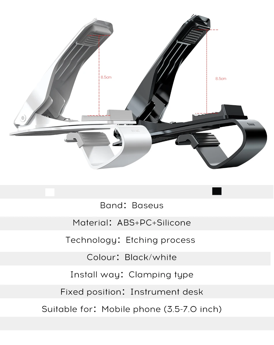 Автомобильный держатель для телефона Baseus Dashboard для iPhone 11 Pro samsung huawei, автомобильный держатель с зажимом, не магнитный держатель для мобильного телефона, подставка