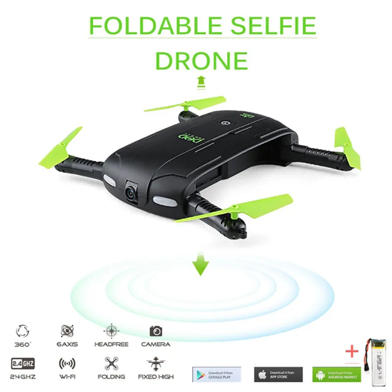 

DHD D5 Selfie FPV Drone With FPV HD Camera Foldable Pocket RC Drones Phone Control Helicopter VS JJRC H37 Mini Quadcopter Toys