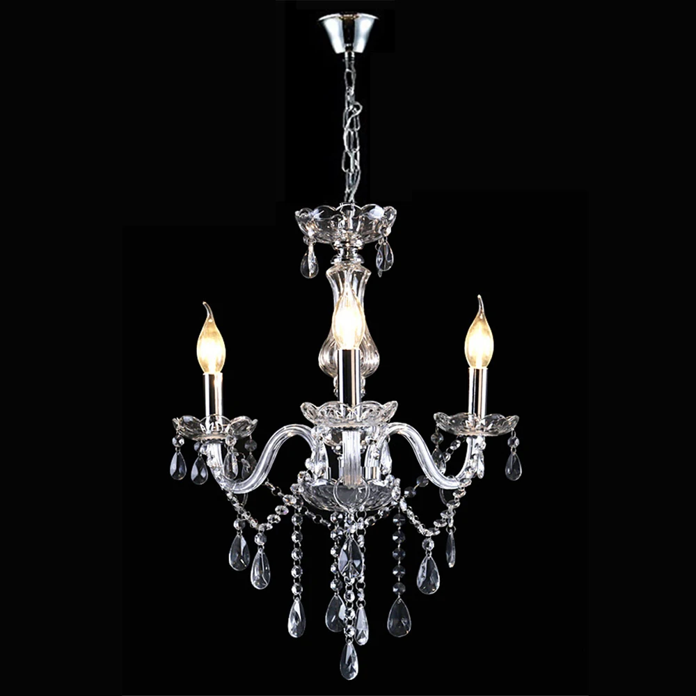 

Modern Transparent Crystal Chandeliers with 3 LED Blub Lights