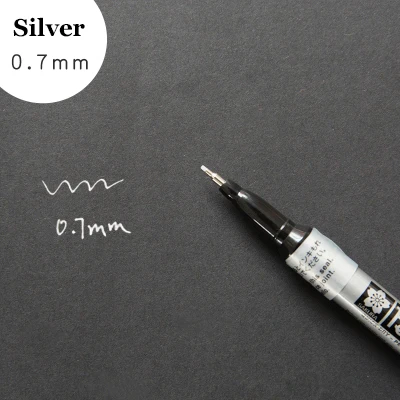 LifeMaster Sakura paint Marker Pen-Touch золото/серебро/белый 0,7 мм/1 мм/2 мм маркировка на любой вещи стекло/ткань/Металл DIY дизайн поставки - Цвет: 07mm Silver