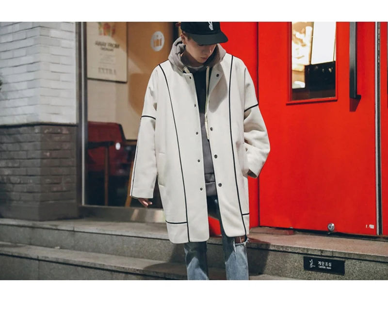 Warm Male Trench Coat Wool Liner Long Thick Fleece Jacket Men Fur Inside Parka Winter Jackets  (41)