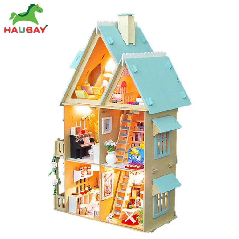 

DIY Doll House Furniture Dollhouse Accessories Wood dolls house For Children Birthday Gift Casa On Sale