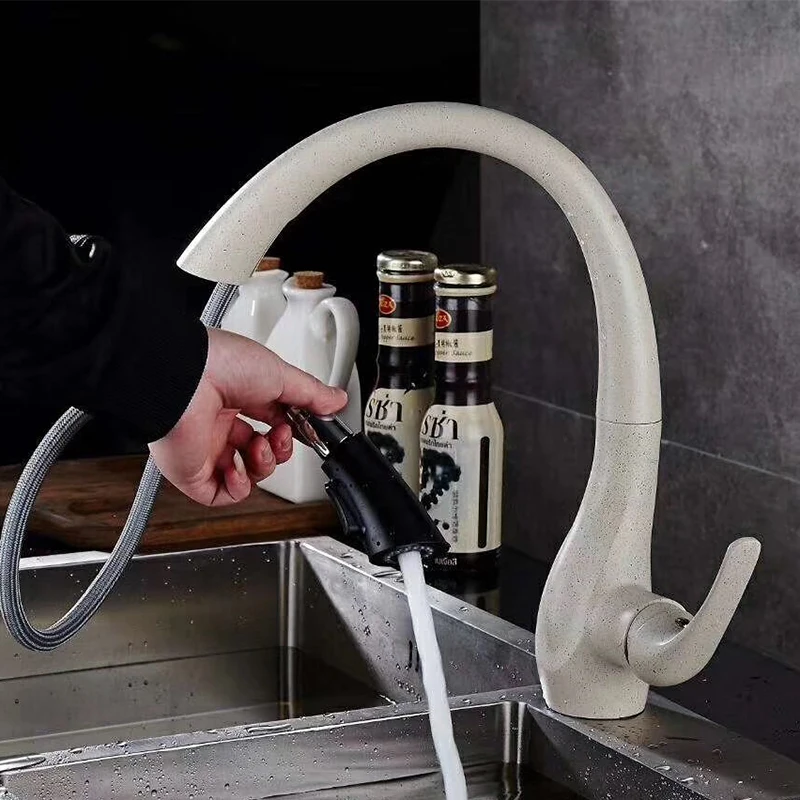 Кухонный кран выдвижной кухонный кран смеситель 360 градусов Поворотный Золотой кухонный кран