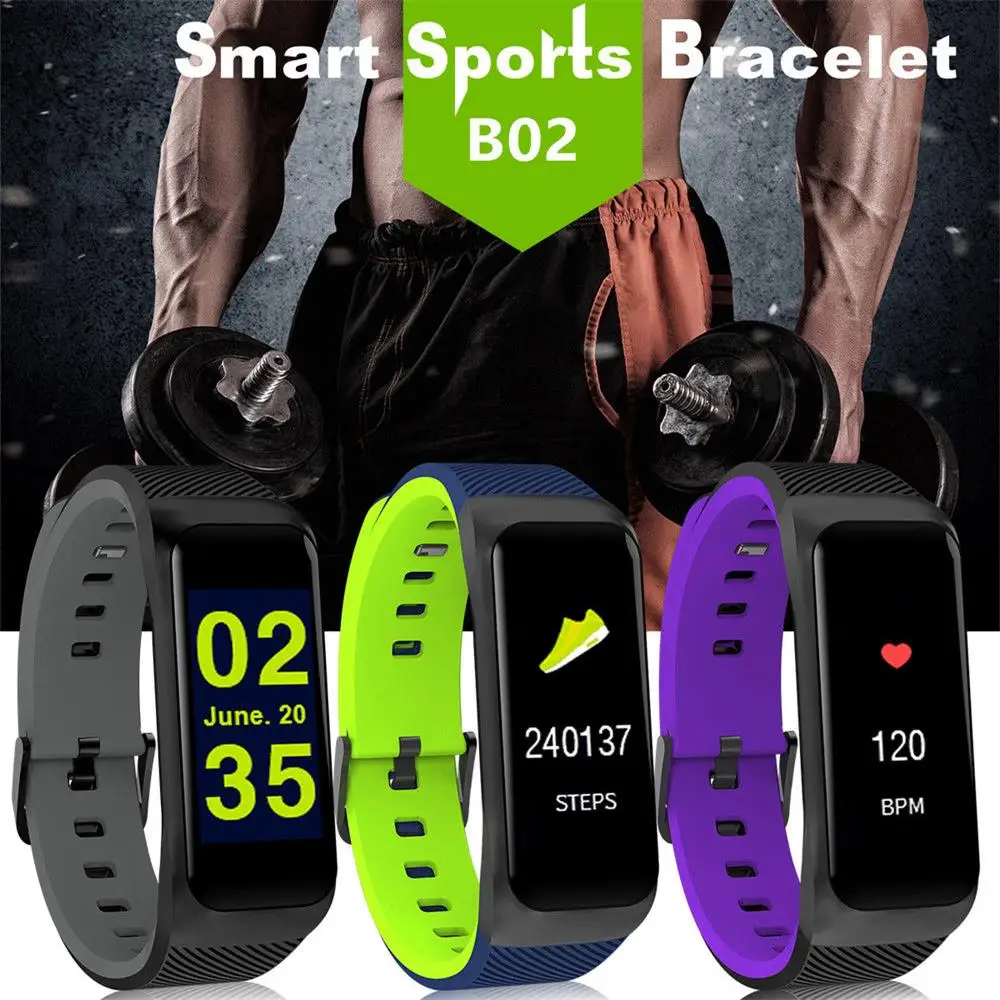 

Timethinker Smart Bracelet Bluetooth Pedometer Wristbands 0.96"Touch IP67 Waterproof Blood Heart Rate Monitor Sports Tracker B02