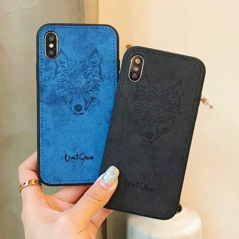 

Luxury Cloth Phone Cases For iphone 7 Plus 8 6 6S Plus Marvel Avengers Cover Superhero Wolf Head Case For iphone X XS Max XR