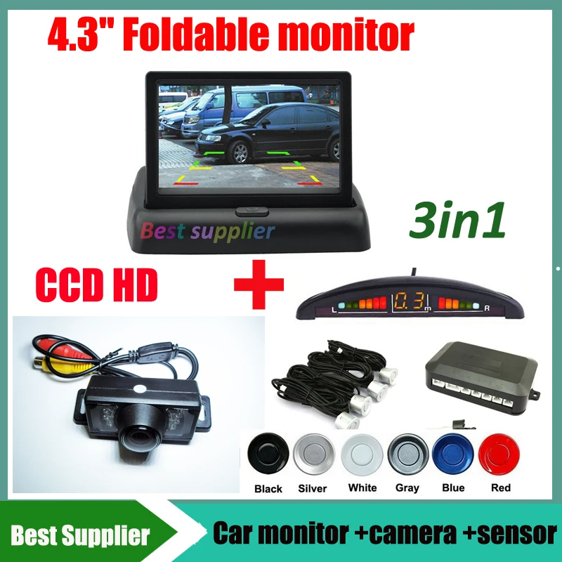 3в1 автомобильный монитор TFT LCD + Датчик парковки радар Универсальная