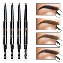 5 типов, натуральный стойкий карандаш для бровей с кисточкой для бровей, водостойкий, черный, коричневый, автоматический макияж, косметический инструмент