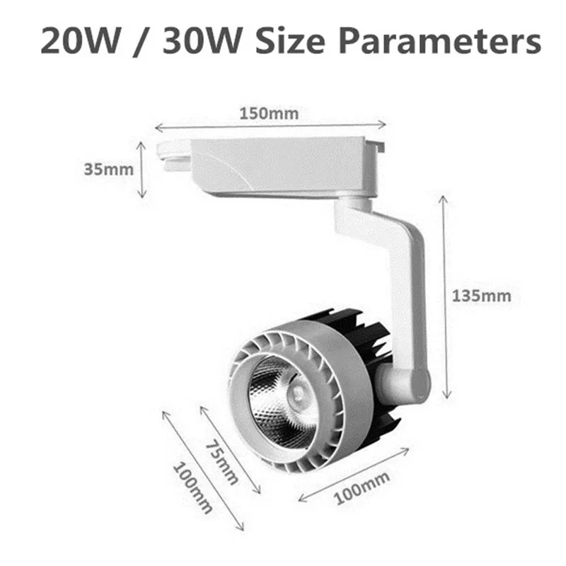 Faixa de Luz Luzes da Trilha Lâmpada do Teto para Cozinha Pingente de Alumínio Loja de Roupas Trilho Holofotes Iluminação 20w 30w Cob Led 220v 3 23_??_??