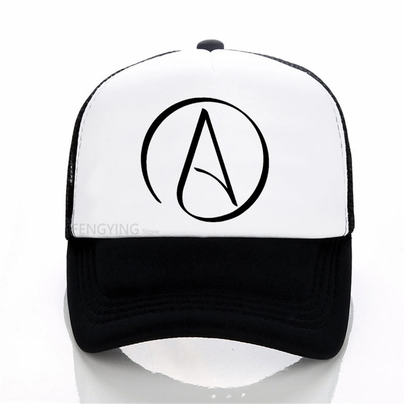 

Atheist Logo Science Atom Symbol Question Everything baseball caps summer mesh trucker cap Adjustable sports hat