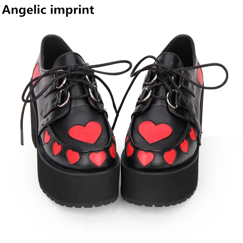 

Angelic imprint woman mori girl lolita cosplay shoes lady high heels pumps women princess dress party shoes lovely heart 33-47