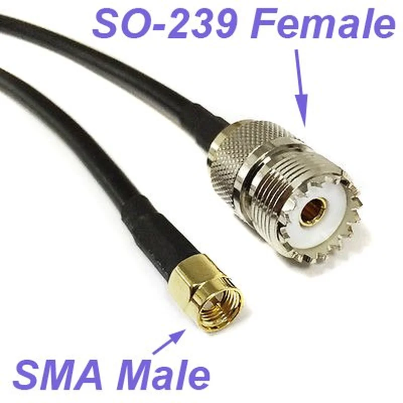 1M 3M 6M 9M RF LMR200 Pigtail Low Loss Cable SMA Male to UHF SO 239