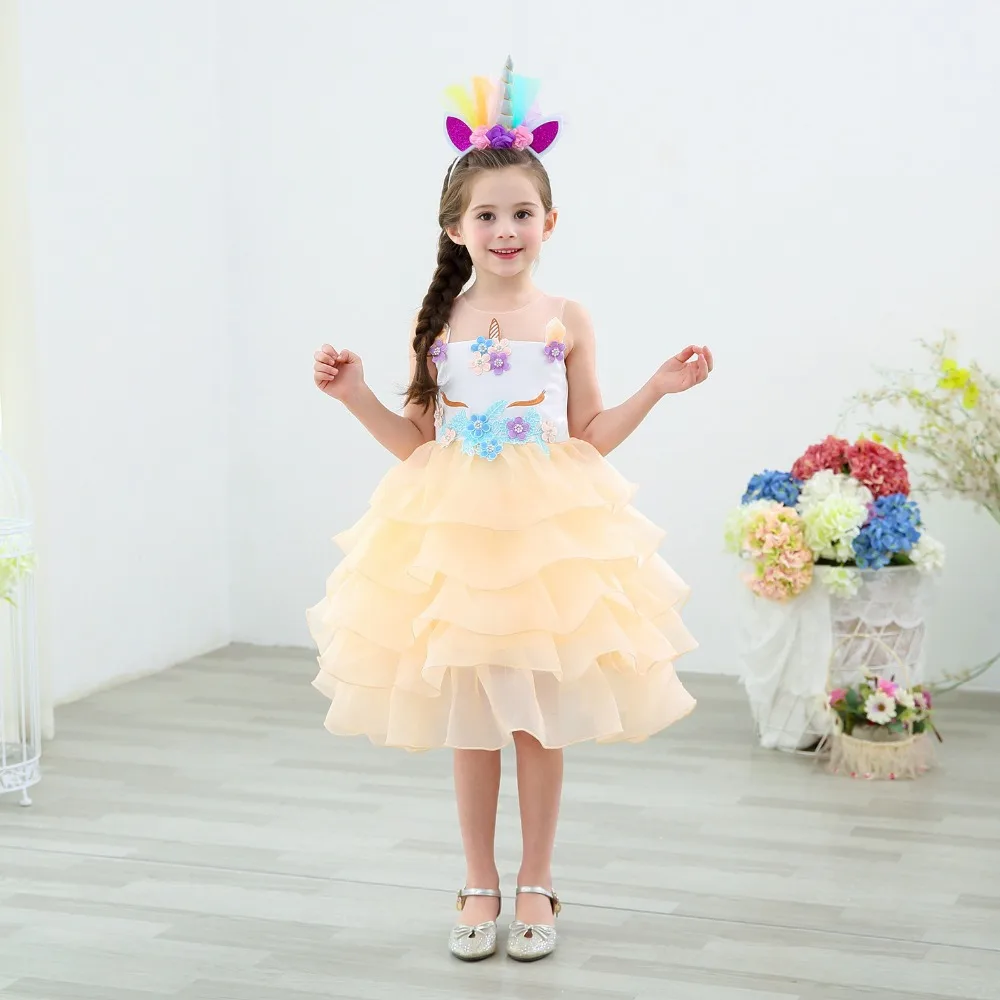 

Kids Dress Unicorn Cosplay Girls Princess Dress for Party Children's Performance Dress Pony Skirt For Birthday Halloween Gift