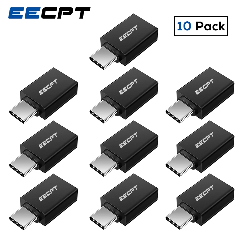 

EECPT 10 Pack USB Type C OTG Adapter USB C to USB 3.0 OTG Cable Type-C Adapter Connector for Macbook Samsung S10 S9 Huawei P20