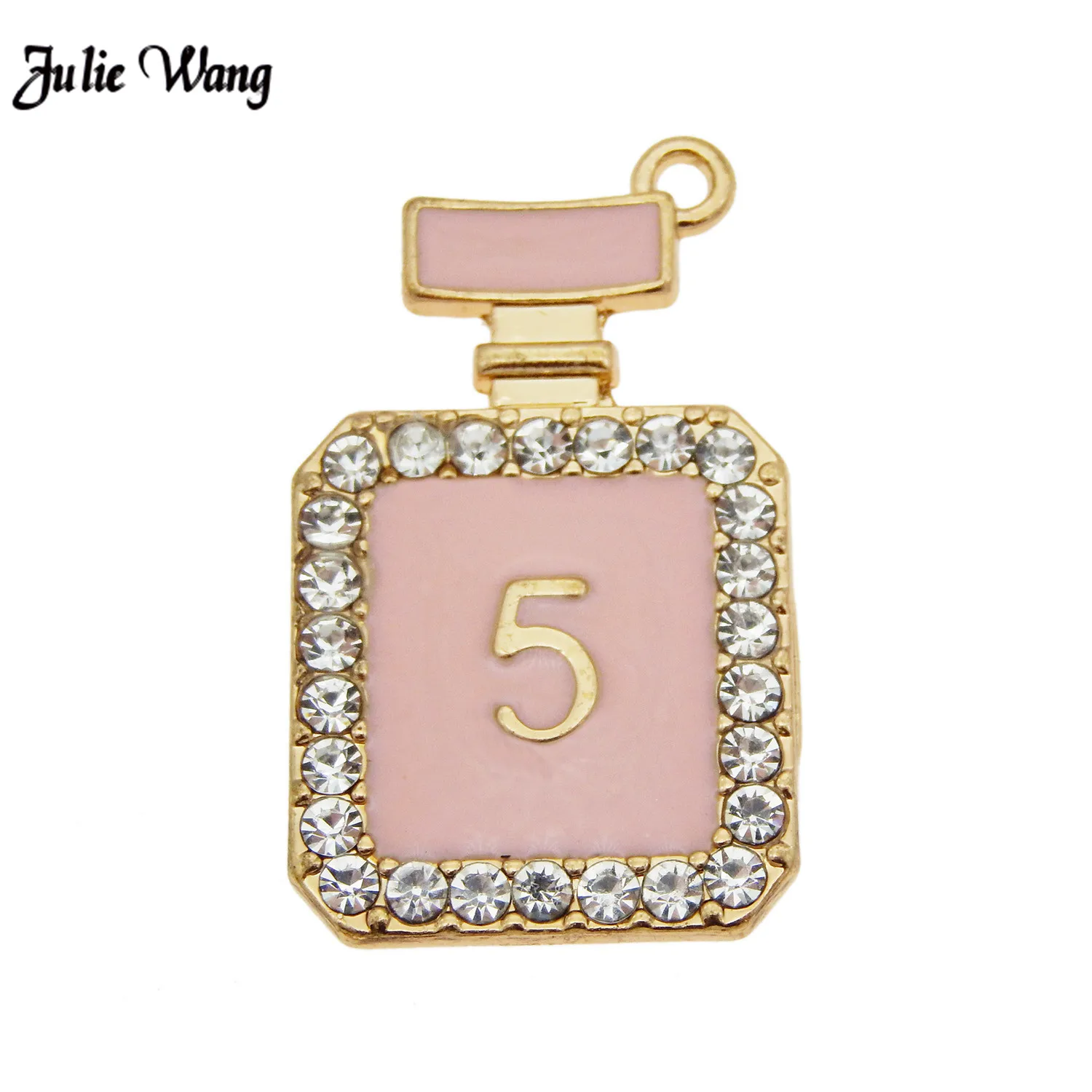 

3pcs Number 5 Perfume Bottle Pendant For Jewelry Making With Crystal Necklace Jewelry Findings Handmade Accessories Gold Color