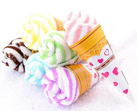 1 шт. милое портативное двухцветное мягкое полотенце для мытья мороженого, подарок услуга