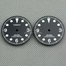 30,5 мм Corgeut черный циферблат с датой fit Miyota 8205/8215, DG2813/3804 мужские часы