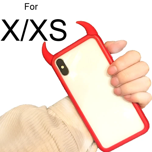 Devil угловой силиконовый защитный чехол для телефона XS MAX - Цвет: For iphone X XS