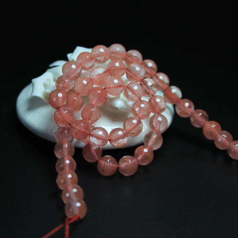 

Wholesale Faceted Watermelon Red Glass Crystal Synthetic Stone Beads Jewelry Making DIY Bracelet 4/ 6/8/10/12 mm Strand 15.5''