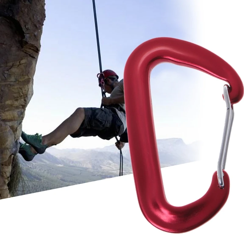 

Climbing Carabiner Aviation Aluminum 12KN Carabiner D Shaped Hammock Safety Balance Buckle Clasp
