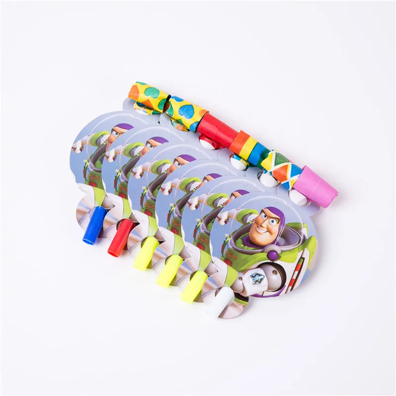 Blow 6 pcs История игрушек мультфильма одноразовые бумажные салфетки баннер скатерть стакан с соломинкой тарелки детский душ День Рождения украшения принадлежности - Цвет: Blow 6 pcs