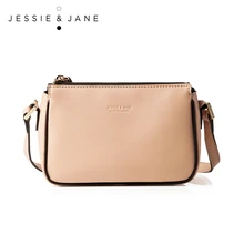 JESSIE&JANE Designer Brand 2016 New Women’s Hit-color Style Split Leather Cross-body Bag 1305