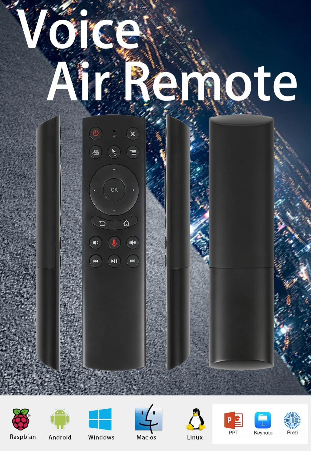 G20S 2,4G Беспроводная воздушная мышь с микрофоном, гироскоп, голосовой поиск, ИК-пульт дистанционного управления для smart android tv box